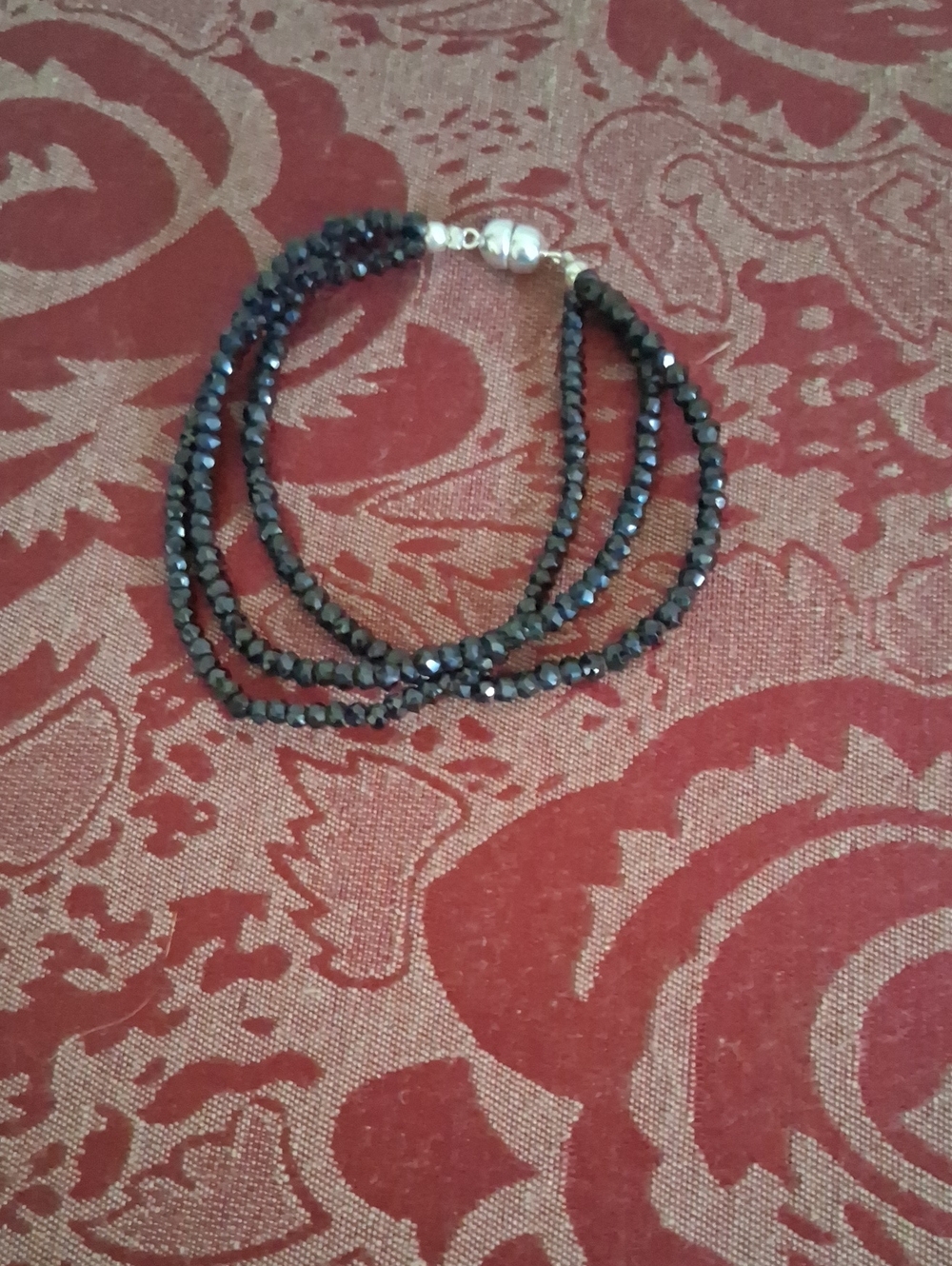 Black Spinel Sterling Silver Bracelet